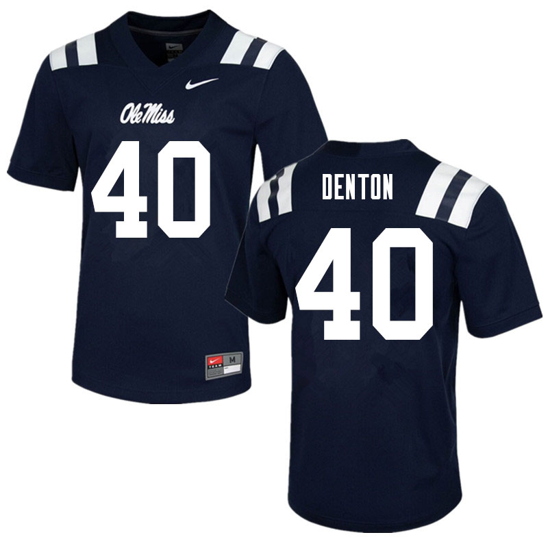 Jalen Denton Ole Miss Rebels NCAA Men's Navy #40 Stitched Limited College Football Jersey VRF0158OO